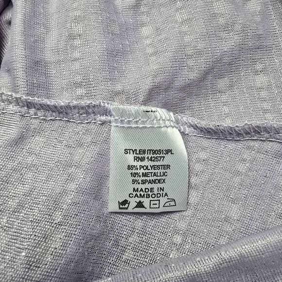 Iris lavender and silver sparkle long sleeve bodysuit women's plus size 3X - Picture 8 of 11